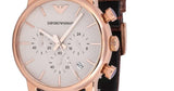  Shop Authentic Emporio Armani Classic Chronograph White Dial Brown Leather Strap Watch For Men - AR1809 - Luxxuri