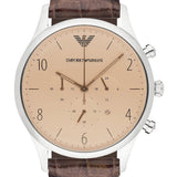  Shop Authentic Emporio Armani Classic Chronograph Cream Dial Brown Leather Strap Watch For Men - AR1878 - Luxxuri