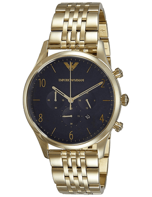  Shop Authentic Emporio Armani Classic Chronograph Black Dial Gold Steel Strap Watch For Men - AR1893 - Luxxuri