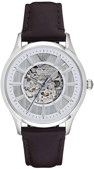  Shop Authentic Emporio Armani Meccanico White Dial Brown Leather Strap Watch For Men - AR1946 - Luxxuri
