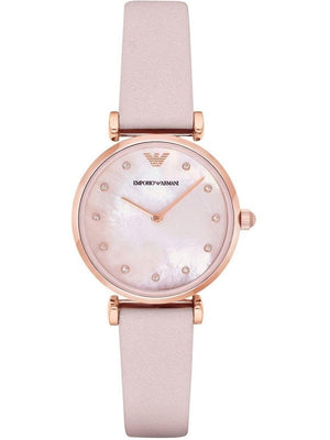  Shop Authentic Emporio Armani Kappa Mother Of Pearl White Dial Pink Leather Strap Watch For Women - AR11130 - Luxxuri