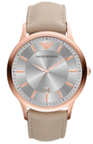  Shop Authentic Emporio Armani Classic Quartz Silver Dial Beige Leather Strap Watch For Men - AR2464 - Luxxuri