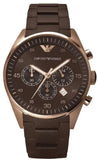  Shop Authentic Emporio Armani Sportivo Chronograph Brown Dial Brown Silicone Strap Watch For Men - AR5891 - Luxxuri