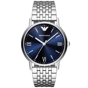  Shop Authentic Emporio Armani Kappa Quartz Blue Dial Silver Steel Strap Watch For Men - AR80010 - Luxxuri