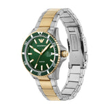  Shop Authentic Emporio Armani Diver Chronograph Green Dial Two Tone Steel Strap Watch For Men - AR80063 - Luxxuri