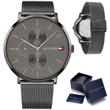  Shop Authentic Tommy Hilfiger Jenna Multifunction Grey Dial Grey Mesh Bracelet Watch For Women - 1781945 - Luxxuri