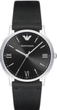  Shop Authentic Emporio Armani Kappa Analog Quartz Black Dial Black Leather Strap Watch For Men - AR11013 - Luxxuri