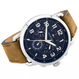  Shop Authentic Tommy Hilfiger Briggs Chronograph Blue Dial Brown Leather Strap Watch for Men - 1791424 - Luxxuri