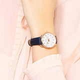  Shop Authentic Fossil Tailor White Dial Blue Leather Strap Watch for Women - ES4260 - Luxxuri