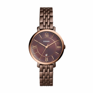  Shop Authentic Fossil Jacqueline Brown Dial Brown Steel Strap Watch for Women - ES4275 - Luxxuri