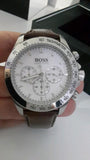  Shop Authentic Hugo Boss Ikon White Dial Brown Leather Strap Watch for Men - 1513175 - Luxxuri