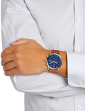  Shop Authentic Fossil The Commuter Blue Dial Brown Leather Strap Watch for Men - FS5401 - Luxxuri