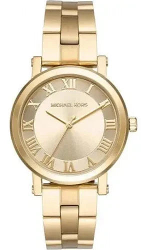  Shop Authentic Michael Kors Slim Runway Gold Dial Gold Steel Strap Watch For Women - MK3456 - Luxxuri