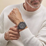 Shop Authentic Fossil Bronson Chronograph Black Dial Black Leather Strap Watch for Men - FS5874 - Luxxuri
