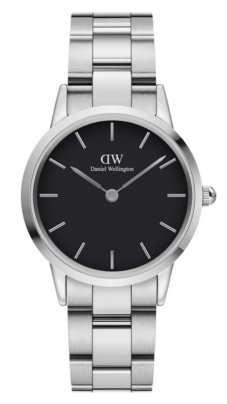  Shop Authentic Daniel Wellington Iconic Link Black Dial Silver Steel Strap Watch for Women - DW00100204 - Luxxuri