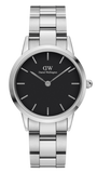  Shop Authentic Daniel Wellington Iconic Link Black Dial Silver Steel Strap Watch for Women - DW00100204 - Luxxuri
