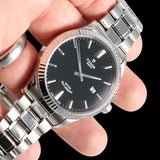  Shop Authentic Tudor Style Automatic Black Dial Silver Steel Strap Watch for Men - M12710-0003 - Luxxuri