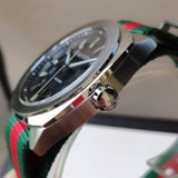  Shop Authentic Gucci GG2570 Quartz Black Dial Green & Red Nylon Strap Watch For Men - YA142305 - Luxxuri