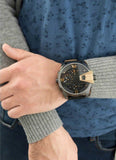  Shop Authentic Diesel Uber Chief Two Hand Black Dial Black Leather Strap Watch For Men - DZ7377 - Luxxuri