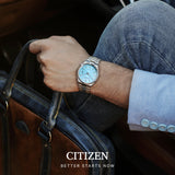  Shop Authentic Citizen Tsuyosa Automatic Turquoise Dial Silver Steel Strap Watch For Men - NJ0151-88M - Luxxuri