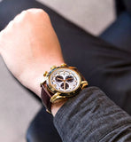  Shop Authentic Versace V-Ray Chronograph Quartz White Dial Brown Leather Strap Watch For Men - VE2I00221 - Luxxuri