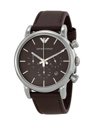  Shop Authentic Emporio Armani Classic Chronograph Brown Dial Brown Leather Strap Watch For Men - AR1734 - Luxxuri