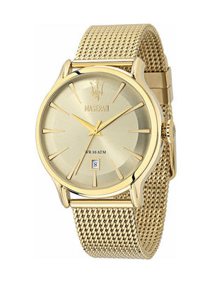  Shop Authentic Maserati Epoca Golden Dial Golden Mesh Bracelet Watch For Men - R8853118003 - Luxxuri