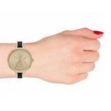  Shop Authentic Michael Kors Jaryn Quartz Gold Dial Black Steel Strap Watch For Women - MK4544 - Luxxuri