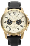  Shop Authentic Fossil Grant Chronograph White Dial Black Leather Strap Watch for Men - FS5272 - Luxxuri