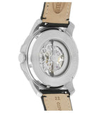  Shop Authentic Fossil Grant Automatic Skeleton White Dial Black Leather Strap Watch for Men - ME3101 - Luxxuri