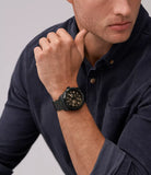  Shop Authentic Fossil Bronson Automatic Skeleton Black Dial Black Steel Strap Watch for Men - ME3256 - Luxxuri