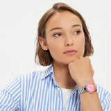  Shop Authentic Fossil Blue Dive Analog Pink Dial Silver Steel Strap Watch For Women - ES5351 - Luxxuri