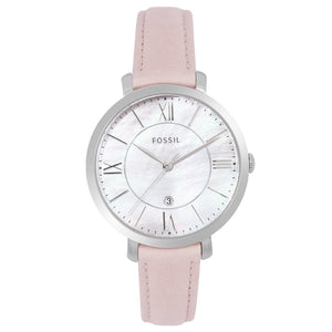  Shop Authentic Fossil Jacqueline Blush Mother of Pearl Dial Pink Leather Strap Watch for Women - ES4151 - Luxxuri