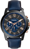  Shop Authentic Fossil Grant Chronograph Black Dial Blue Leather Strap Watch for Men - FS5061 - Luxxuri