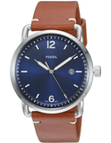  Shop Authentic Fossil Commuter Blue Dial Blue Leather Strap Watch for Men - FS5325 - Luxxuri