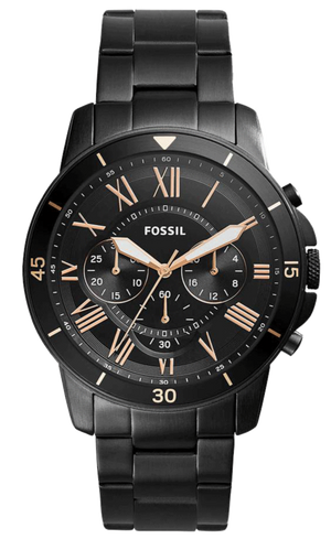  Shop Authentic Fossil Grant Sport Chronograph Black Dial Black Steel Strap Watch for Men - FS5374 - Luxxuri