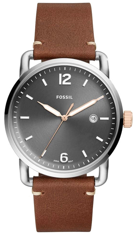  Shop Authentic Fossil Commuter Grey Dial Brown Leather Strap Watch for Men - FS5417 - Luxxuri