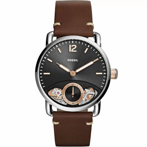  Shop Authentic Fossil The Commuter Twist Black Dial Brown Leather Strap Watch for Men -  ME1165 - Luxxuri
