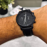 Shop Authentic Fossil Neutra Chronograph Black Dial Black Leather Strap Watch for Men - FS5503 - Luxxuri