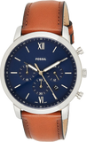  Shop Authentic Fossil Neutra Chronograph Blue Dial Brown Leather Strap Watch for Men - FS5453 - Luxxuri