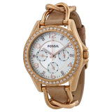  Shop Authentic Fossil Riley White Dial Sand Leather Strap Watch for Women - ES3466 - Luxxuri