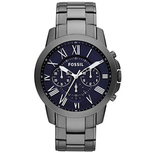  Shop Authentic Fossil Grant Chronograph Blue Dial Grey Steel Strap Watch for Men - FS4831 - Luxxuri