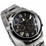  Shop Authentic Fossil Grant Chronograph Black Dial Silver Steel Strap Watch for Men - FS4994 - Luxxuri
