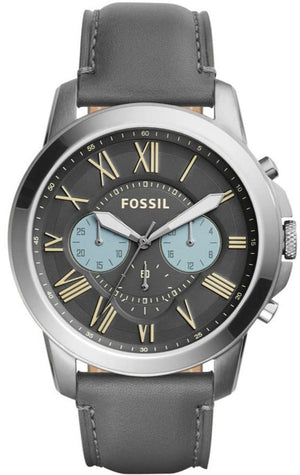  Shop Authentic Fossil Grant Chronograph Gunmetal Grey Dial Grey Leather Strap Watch for Men - FS5183 - Luxxuri