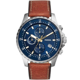  Shop Authentic Fossil Dillinger Luggage Chronograph Blue Dial Brown Leather Strap Watch for Men - FS5675 - Luxxuri