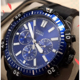  Shop Authentic Fossil Garrett Chronograph Blue Dial Black Rubber Strap Watch for Men - FS5695 - Luxxuri