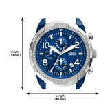  Shop Authentic Fossil Bronson Chronograph Luggage Blue Dial Brown Leather Strap Watch for Men - FS5829 - Luxxuri