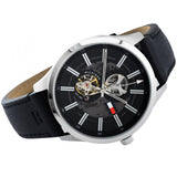  Shop Authentic Tommy Hilfiger Spencer Skeleton Black Dial Black Leather Strap Watch for Men - 1791641 - Luxxuri