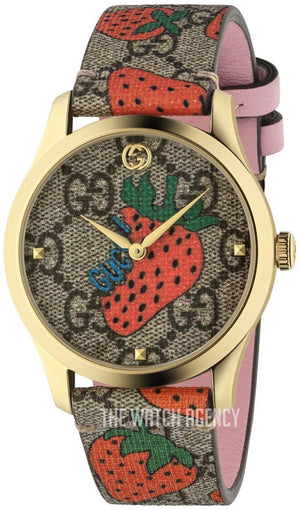  Shop Authentic Gucci G Timeless Brown Dial Brown Leather Strap Watch For Women - YA1264133 - Luxxuri