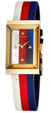  Shop Authentic Gucci G-Frame Mother of Pearl Dial White Blue Red Nylon Strap Watch For Women - YA147405 - Luxxuri